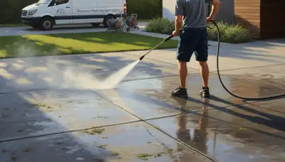 Concrete pressure cleaning in Colorado Springs, CO for driveway, patio, and walkway surfaces