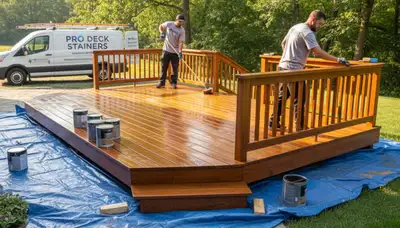 Deck staining in Colorado Springs, CO to protect and refresh a wood deck from sun and snow
