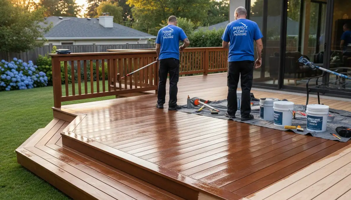 Deck staining service in Colorado Springs, CO for sun, snow, and freeze-thaw protection