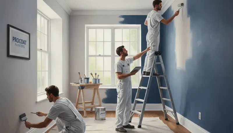 Interior house painting in Colorado Springs, CO by professional painters in a bright home interior