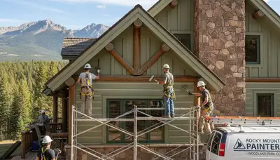 Colorado Springs, CO painting crew preparing a home exterior for professional repainting